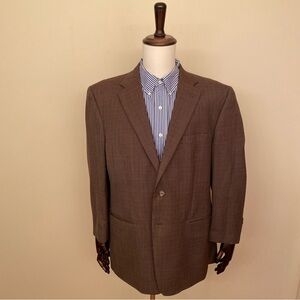 Jos. A. Bank Men’s Brown Wool Houndstooth Blazer Sport Coat Jacket 44R